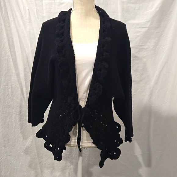 Max Studio - Black Wool Cardigan -(M) - Picture 1 of 6
